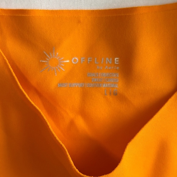 NWT Large Aerie Vibrant Orange Sports Bra Crop - Picture 3 of 3